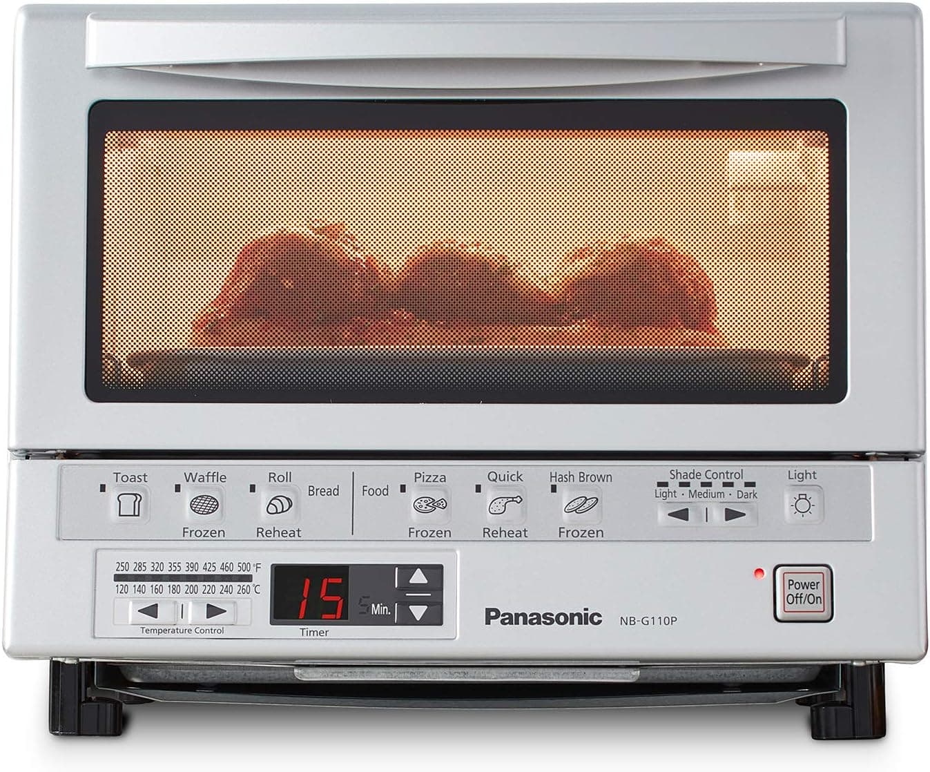 Panasonic FlashXpress Toaster Oven, 4-Slice Compact, Silver (NB-G110P)