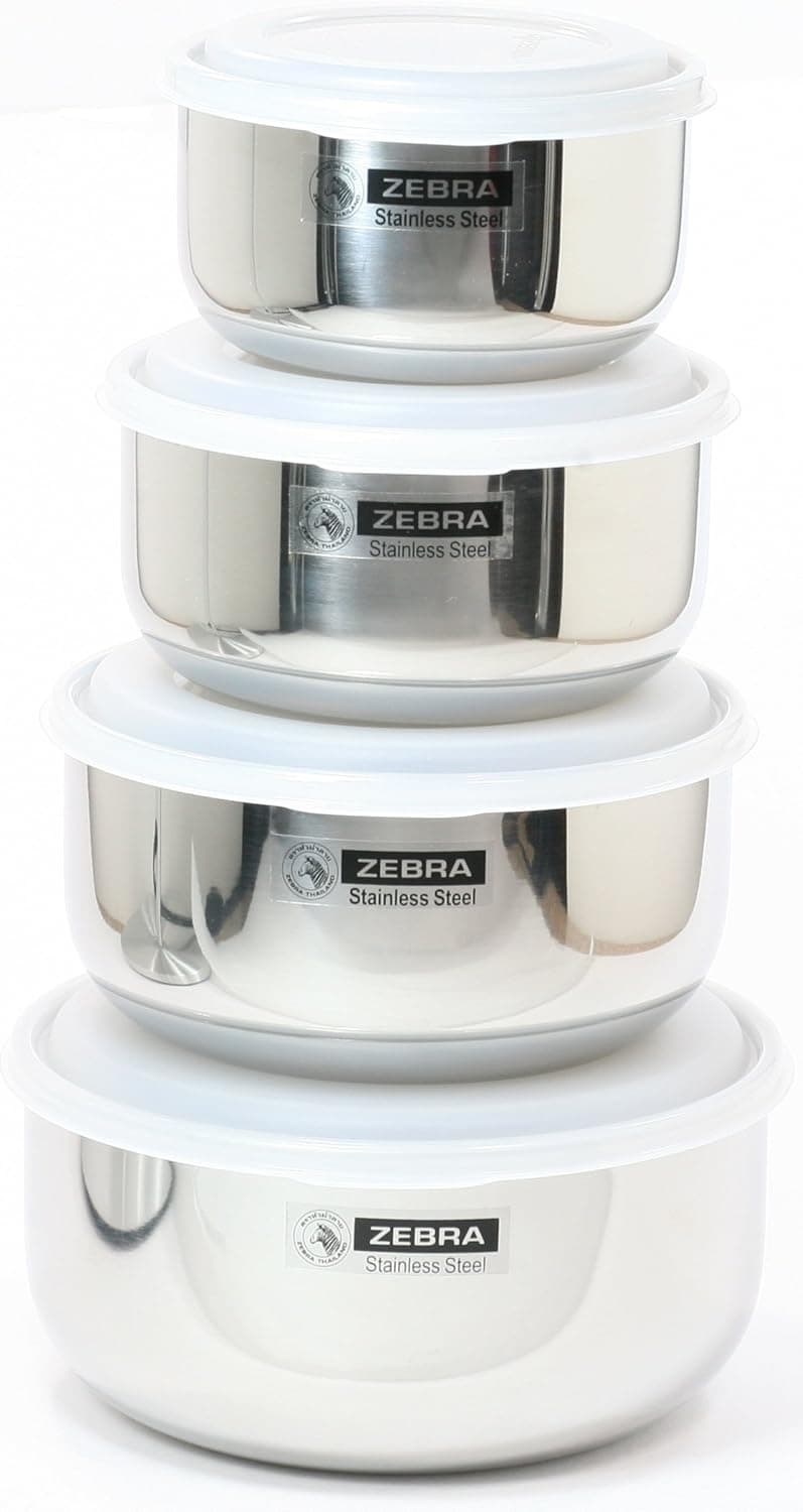 Leak Proof (18-8) Stainless Steel Food Storage Containers Nesting Set of 4
