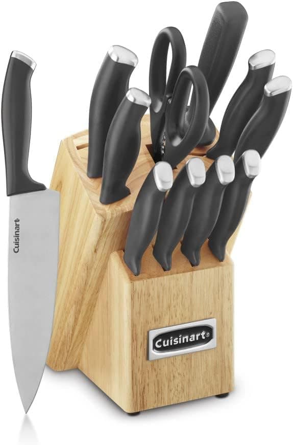 Cuisinart C77SSB-12P Color Pro Collection 12-Piece Knife Block Set, Black