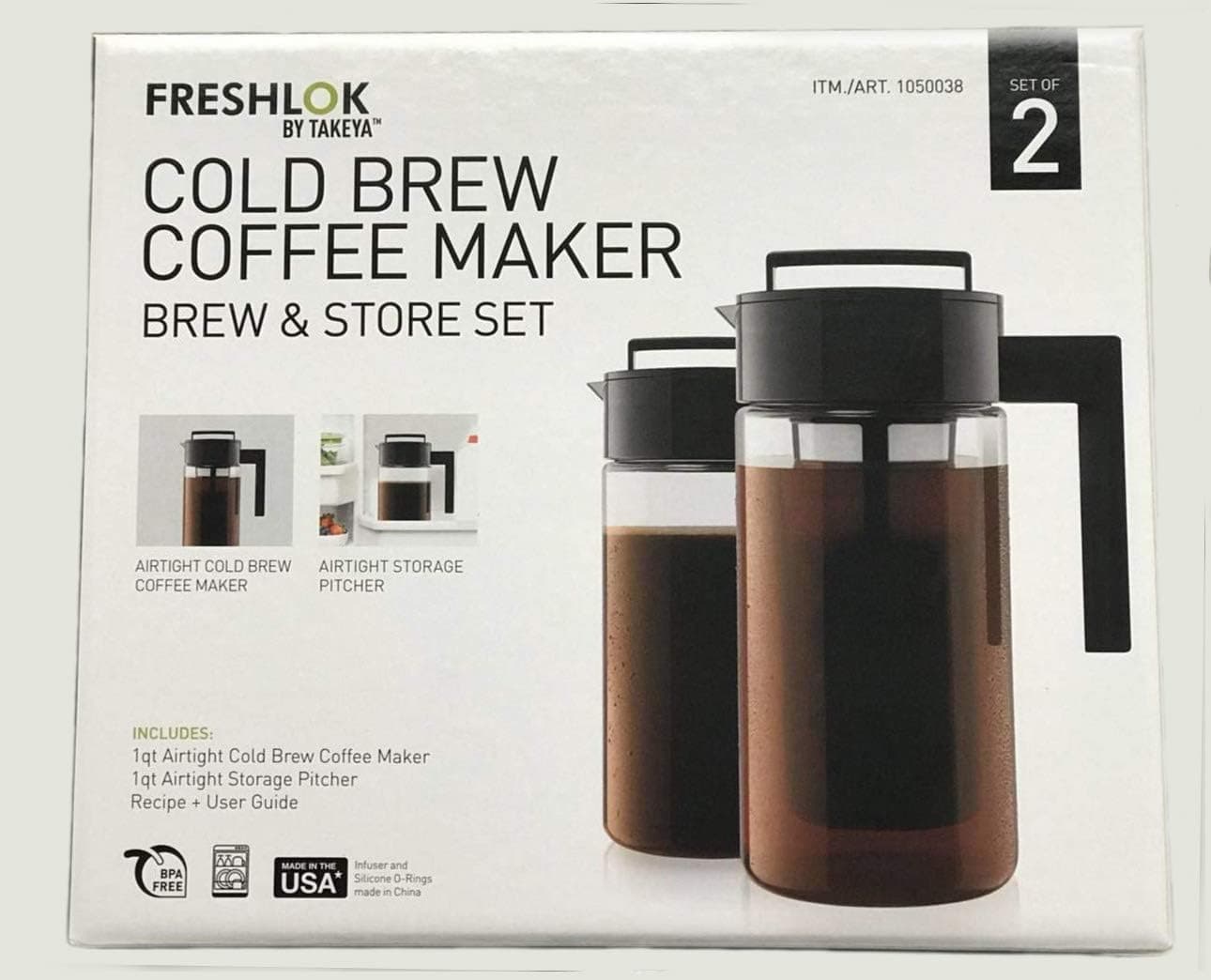 Takeya Cold Brew Iced Coffee Maker, 1-Quart, Black
