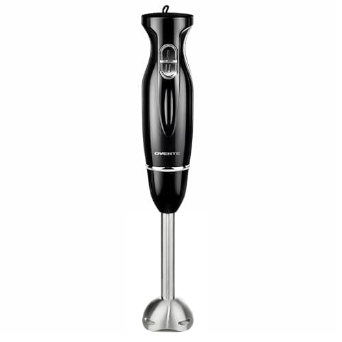 OVENTE Electric Corded Hand Blender, 300W with 2 Mixing Speeds Black HS560B