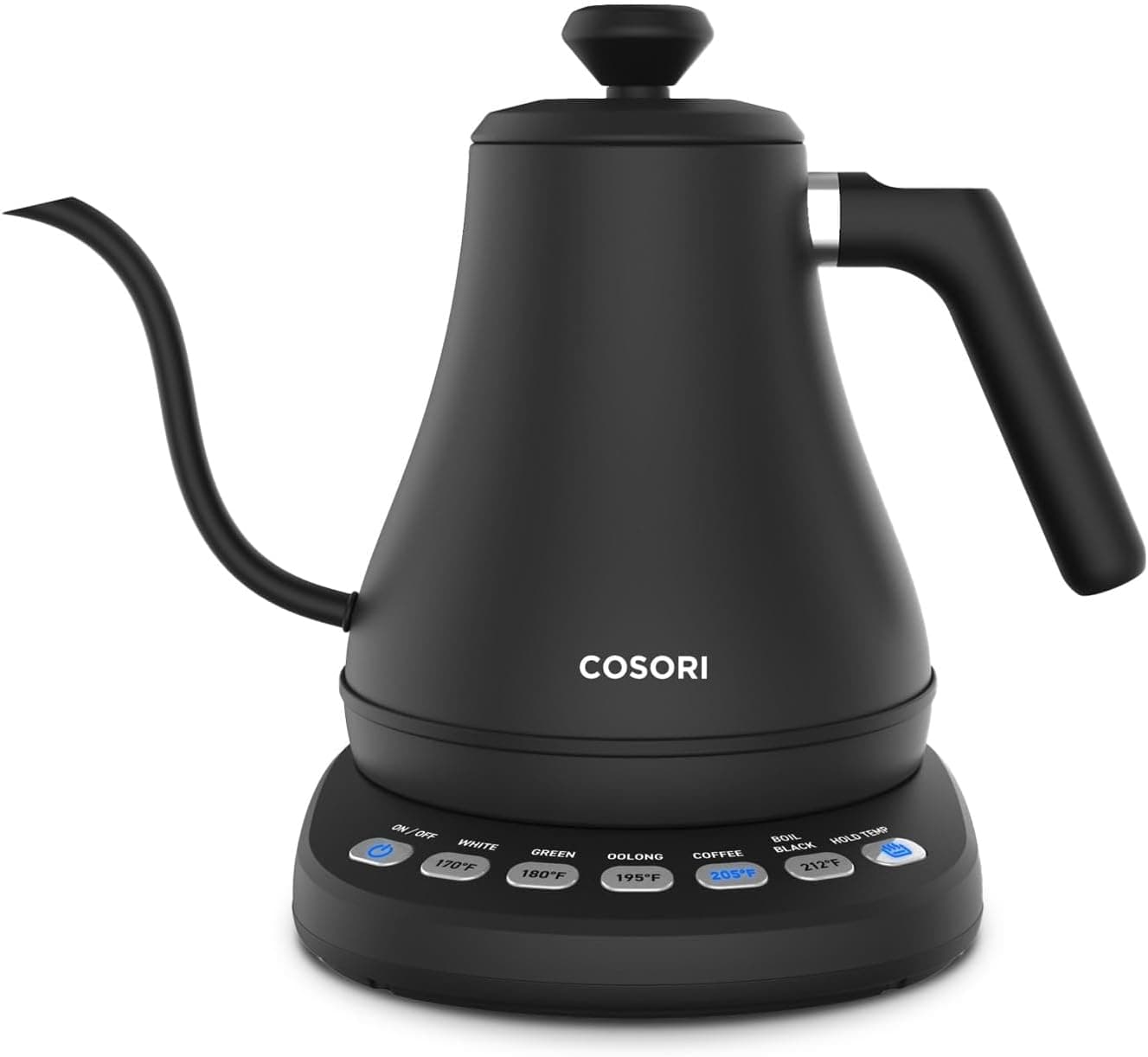 COSORI Gooseneck Electric Kettle with Temperature Control, 0.8L, 5 Presets, 60-Min Keep Warm, 1200W, Black