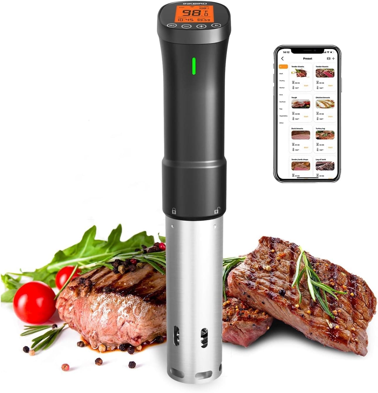 INKBIRD 2.4G WiFi Sous Vide Cooker ISV-200W 1000W Immersion Circulator