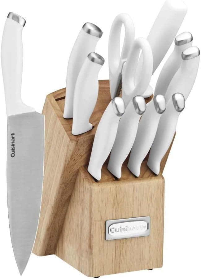 Cuisinart C77SSW-12P Color Pro Collection 12-Piece Knife Block Set, White