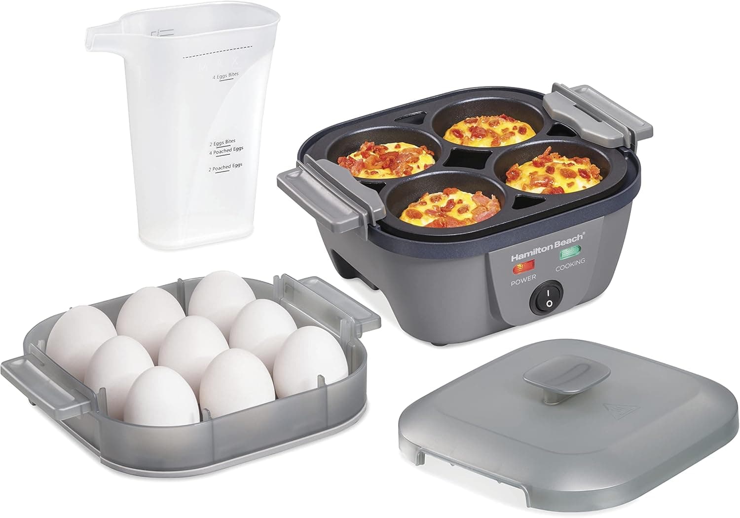 Hamilton Beach 6-in-1 Electric Egg Cooker for Hard Boiled Eggs & Egg Bites