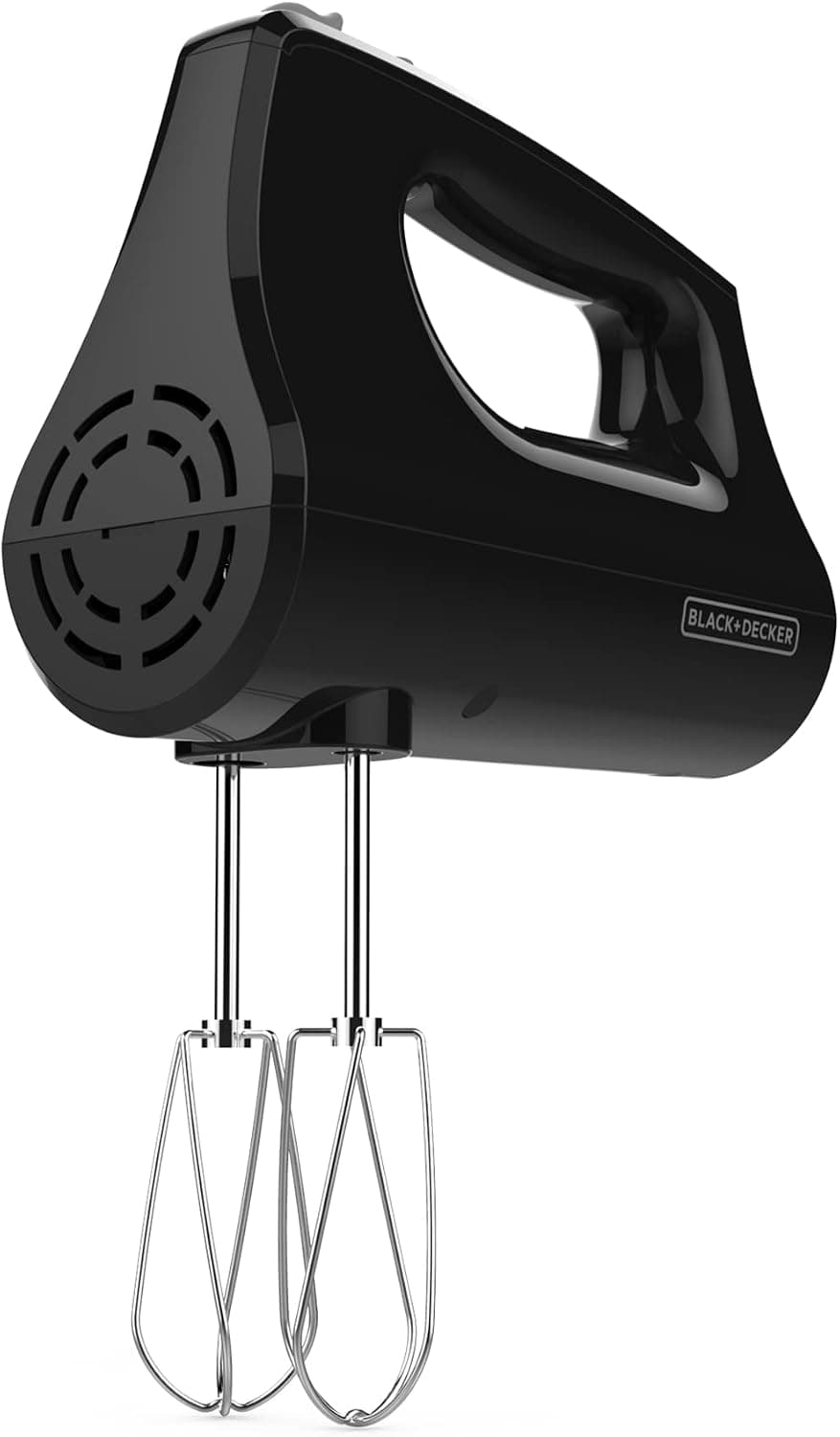 BLACK+DECKER 5-Speed Versatile Hand Mixer with 5 Attachments & Storage Case, Turbo Boost Button, Black