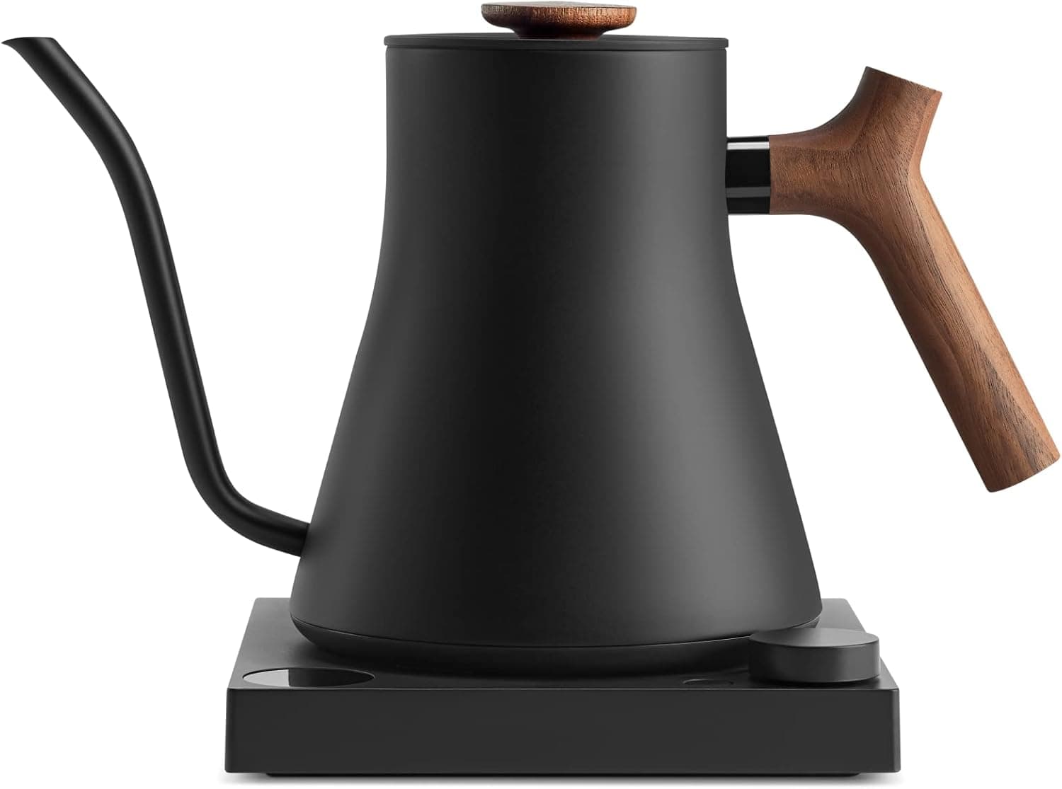 Fellow Stagg EKG Pro Gooseneck Electric Kettle, Precise Temp Control, Brew Timer, Walnut Handle, Matte Black, 0.9 Liter