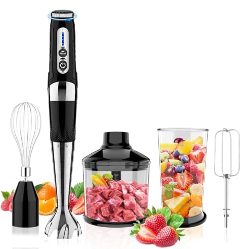 Toogel 4-in-1 Cordless Immersion Blender, 21-Speed, 3-Angle Adjust, Black