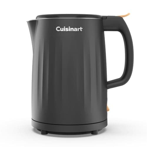 Cuisinart Soho 1-Liter Double Wall Electric Hot Water Kettle, Tea Kettle with Stainless Steel Interior, One Touch Operation to Boil Water for Tea, Hot Cocoa, or Instant Oatmeal, CK-10BK, Black