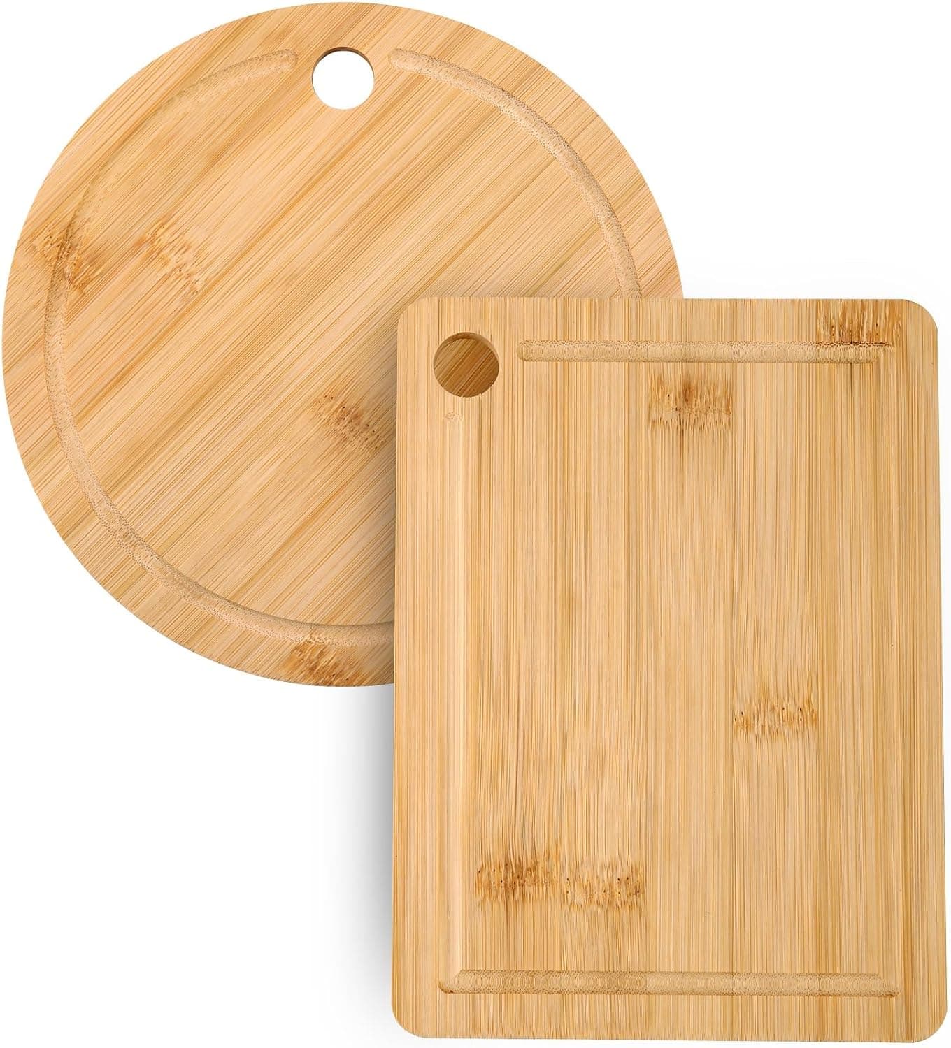 Donxote Small Cutting Board Set of 2, Compact with Juice Groove for Fruits, Vegetables, Cheese