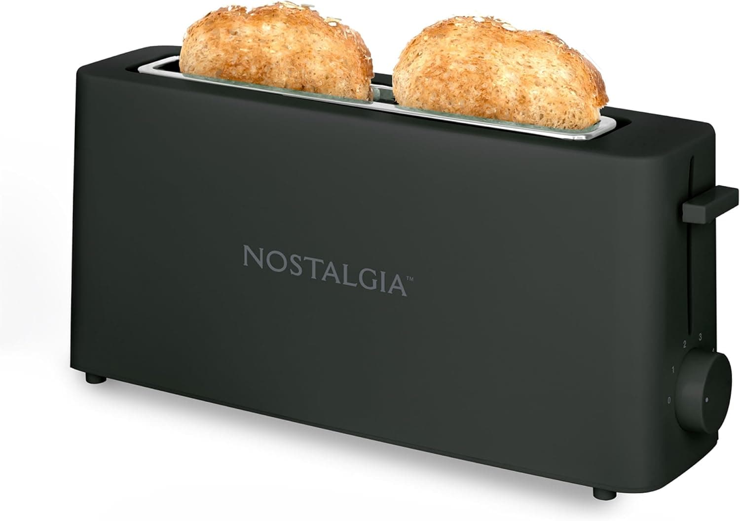 Nostalgia Slim 2-Slice Toaster, Wide Slot, Space-Saving Design