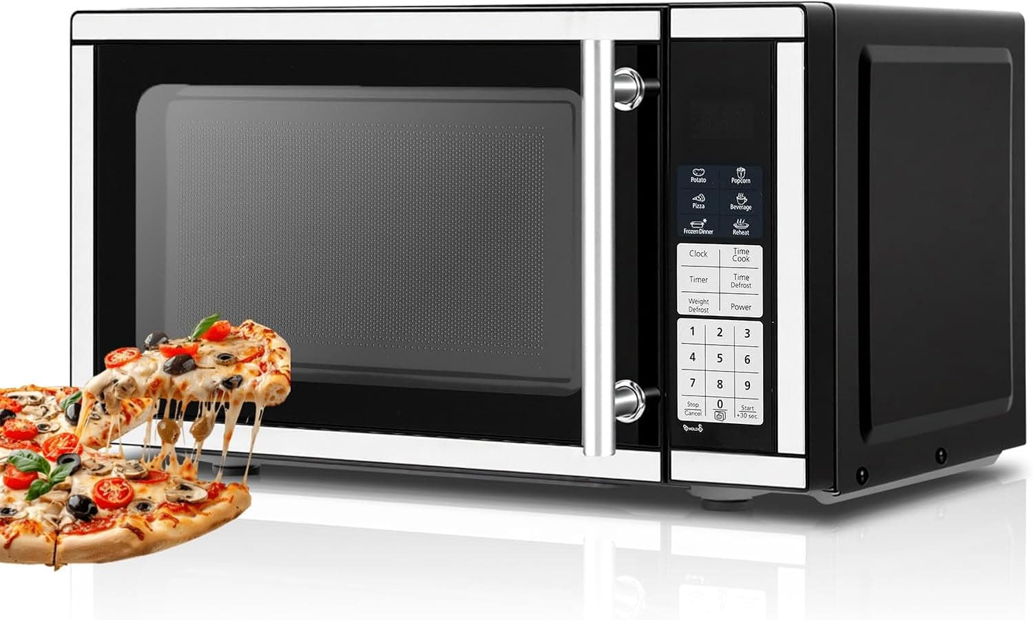 Small Microwave Countertop 0.7 Cu Ft Mini, Removable Turntable, 6 Auto Menus, Child Lock, Stain