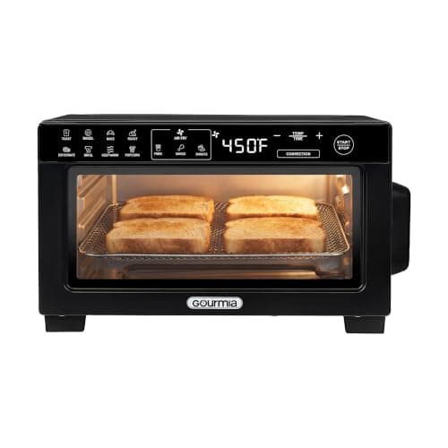 Gourmia Toaster Oven - 4-Slice Capacity, Digital Display, Black