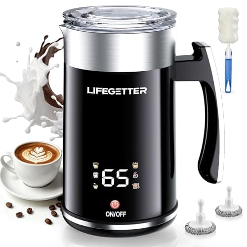 LIFEGETTER Milk Frother and Steamer 6-in-1 Electric Automatic Milk Frother