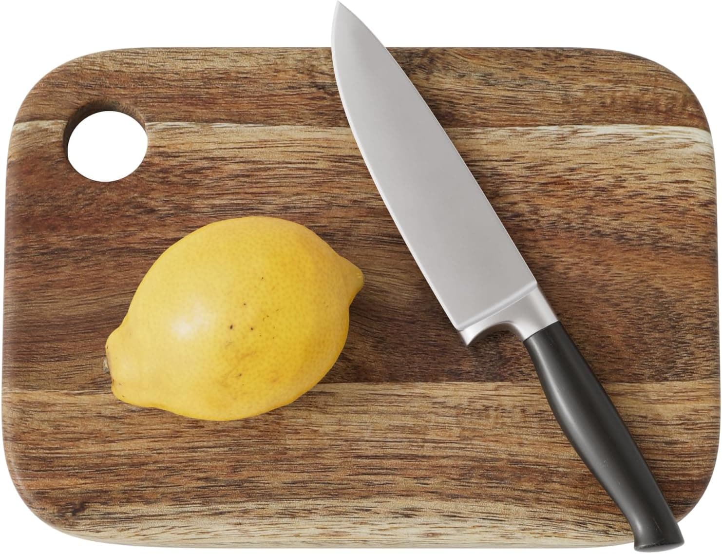 Yaoyiizy Small Wooden Cutting Board for Kitchen, Mini Wood with Hanging Hole 8.5" x 6"