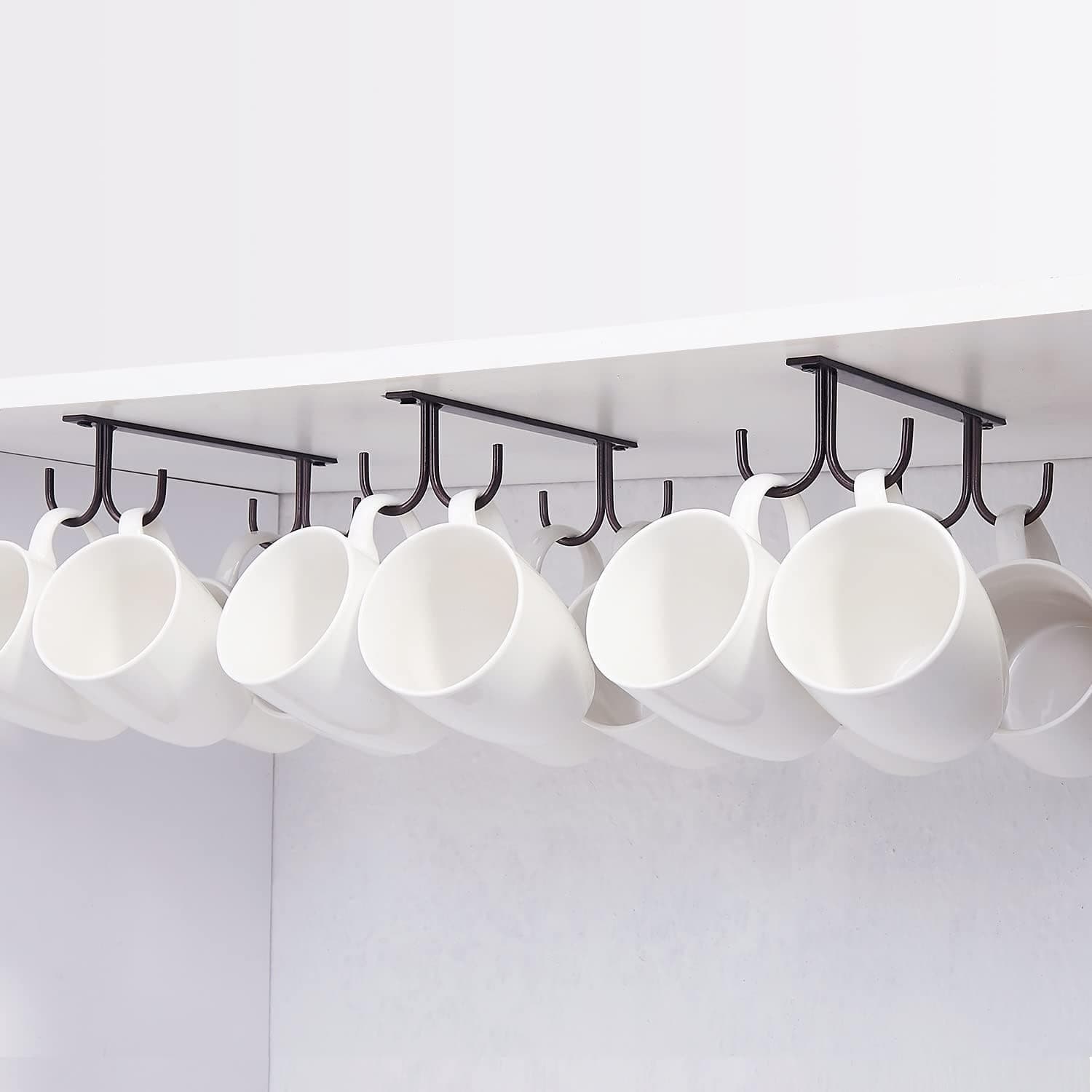 FOMANSH Under-Cabinet Mug Rack (12 Hooks)