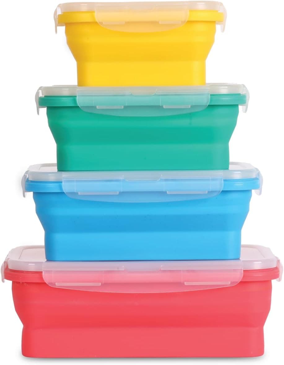 Deke Home Collapsible Silicone Food Containers (Set of 4)