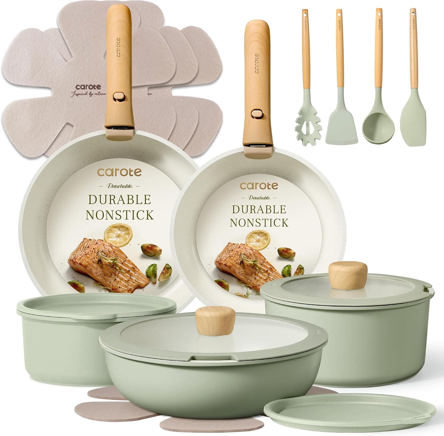 CAROTE 19-Piece Detachable-Handle Cookware Set