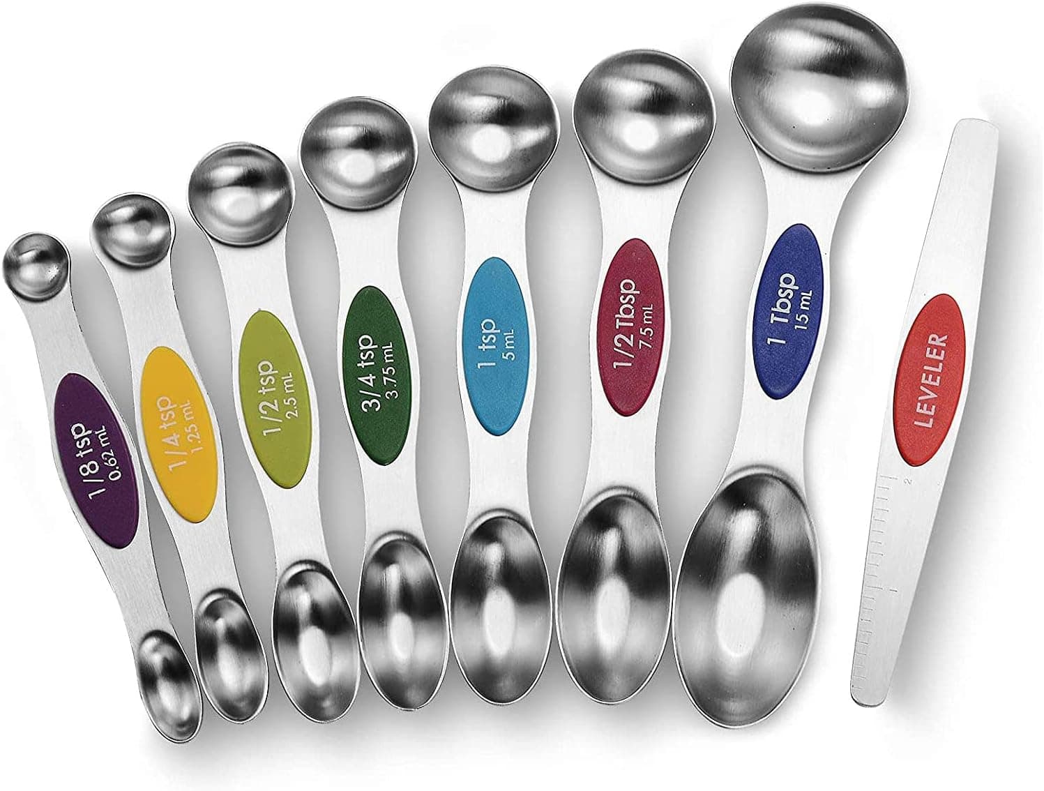 Magnetic Measuring Spoons (Set of 8, Dual-Sided)
