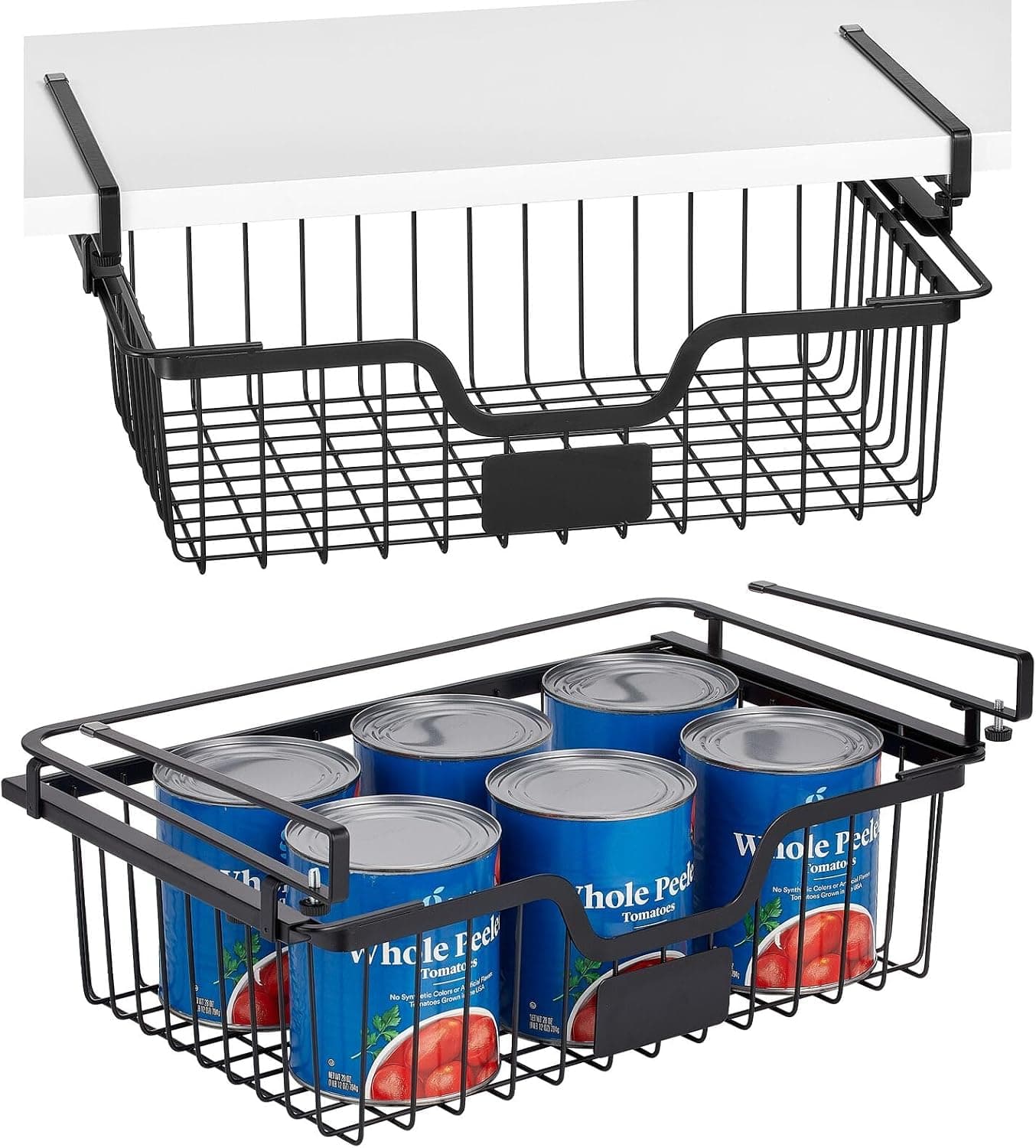 mDesign Carson Under-Shelf Sliding Basket (2-Pack)