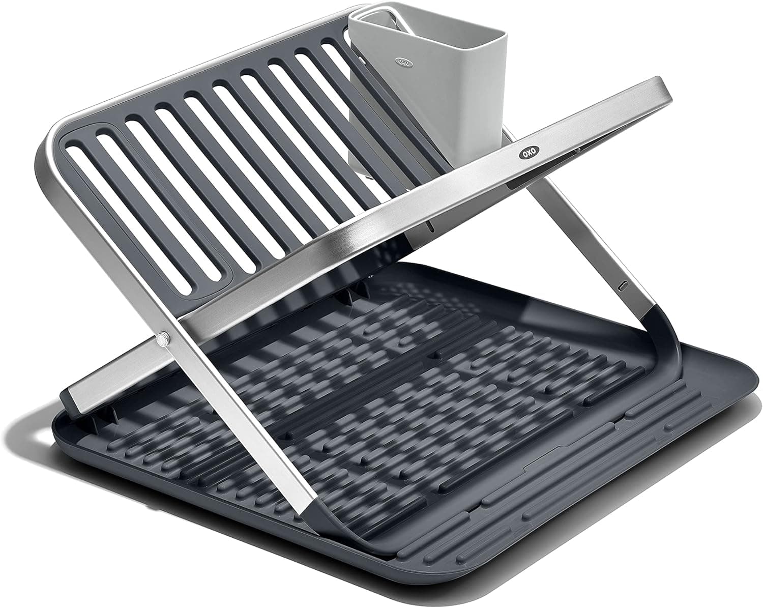 OXO Good Grips Aluminum Fold Flat 2-Tier Dish Rack