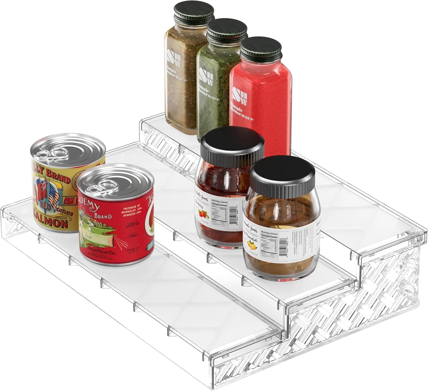 Simple Houseware 3-Tier Clear Spice Shelf