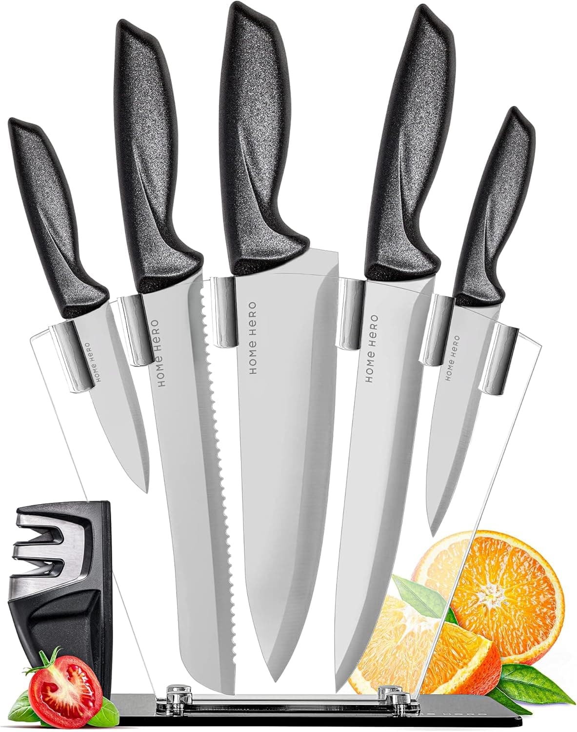 Home Hero 7-Piece Compact Knife Set with Block