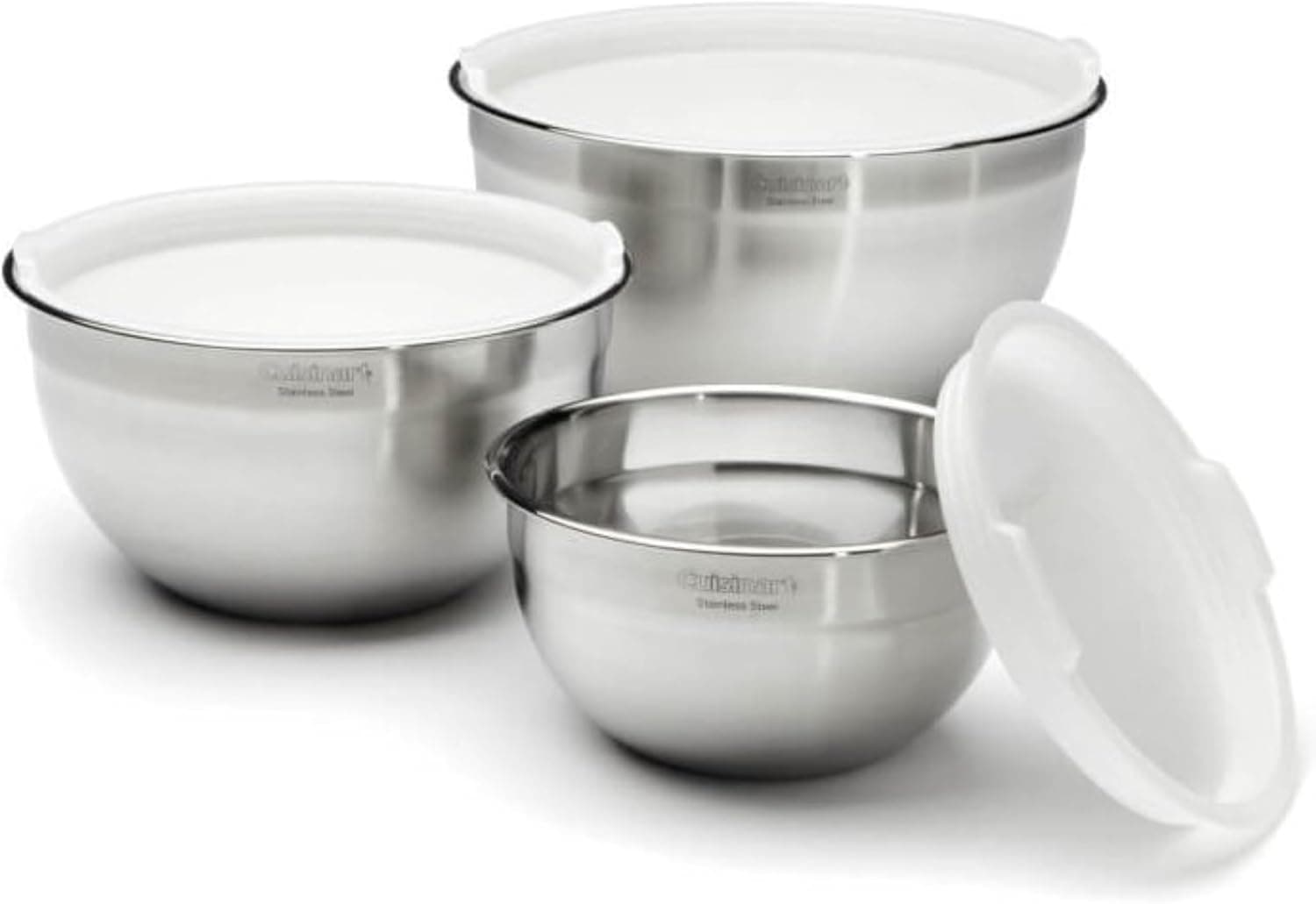 Cuisinart Mixing Bowl Set, Nesting Bowls, Stainless Steel, 3-Piece (1.5, 3 & 5 qt) CTG-00-SMB