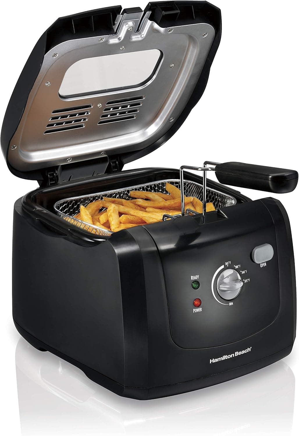 Hamilton Beach 35021 Cool Touch Electric Deep Fryer, 2L, Black