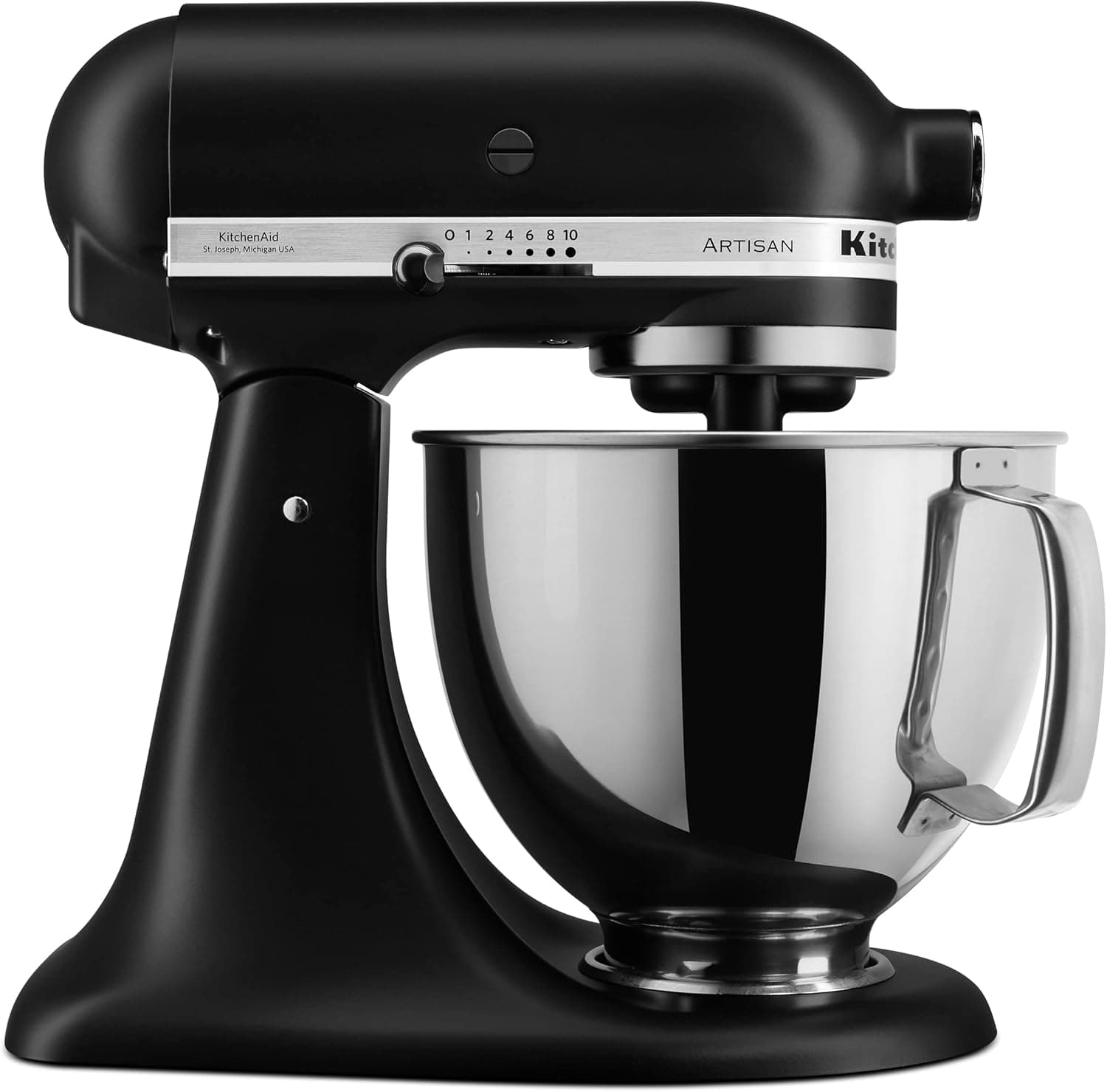 KitchenAid Artisan Series 5 Quart Tilt-Head Stand Mixer with Pouring Shield KSM150PS, Matte Bla
