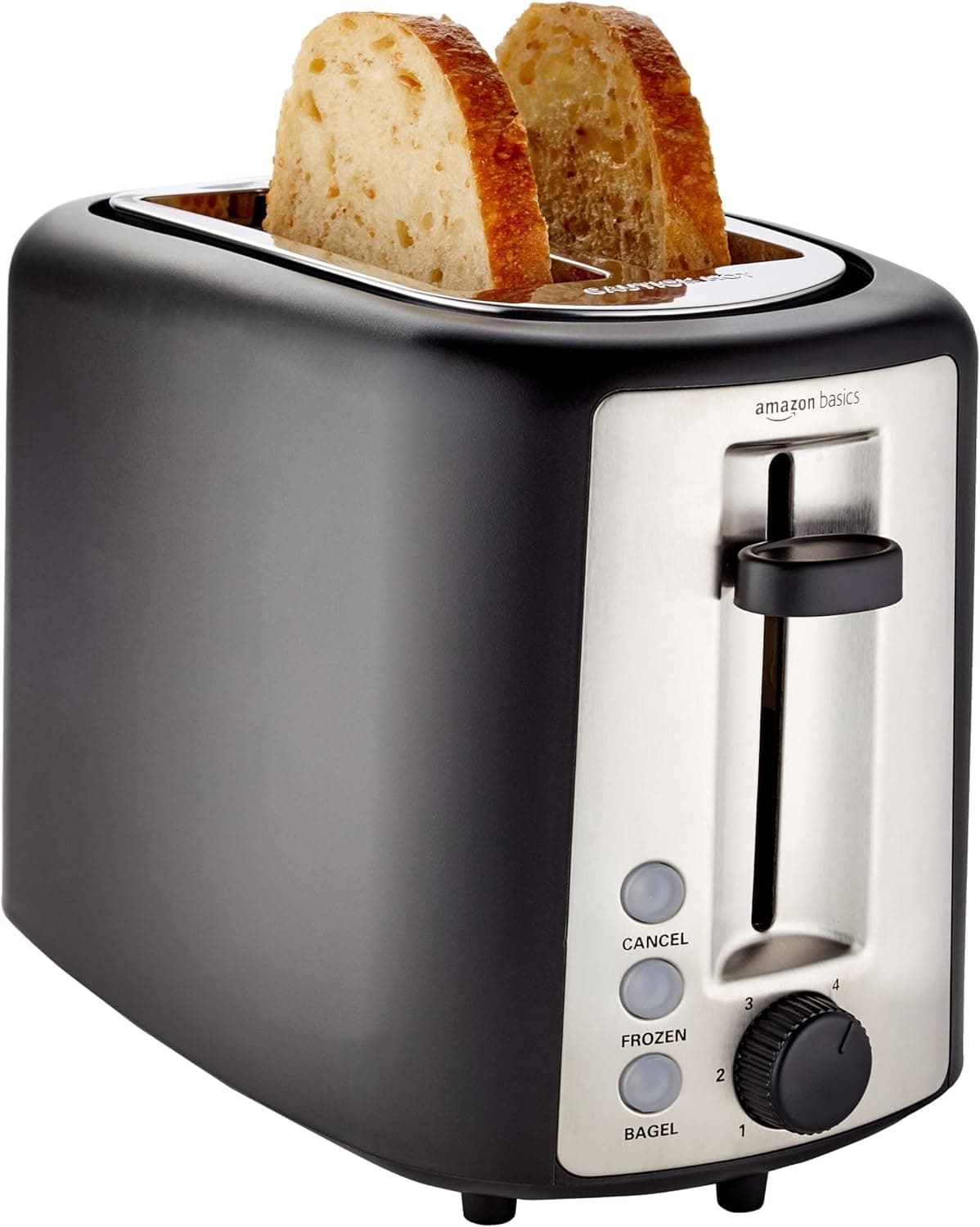 Amazon Basics 2 Slice Toaster, Extra Wide Slots, 6 Browning Settings