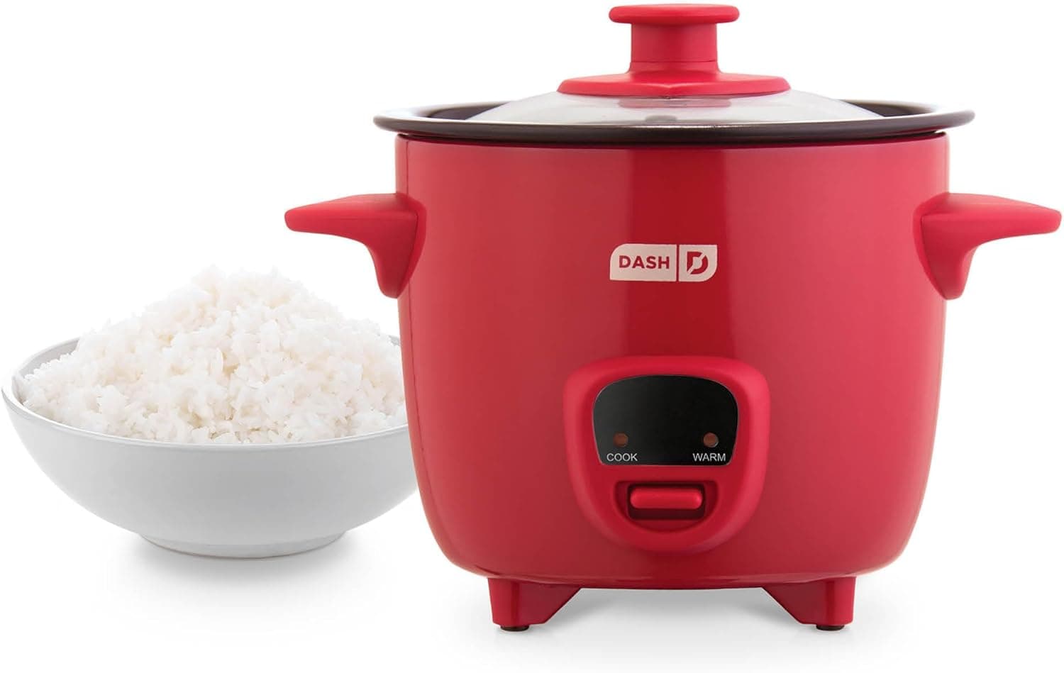 Dash Mini Rice Cooker, Single-Serve Compact Cooker with Nonstick Removable Pot, Red