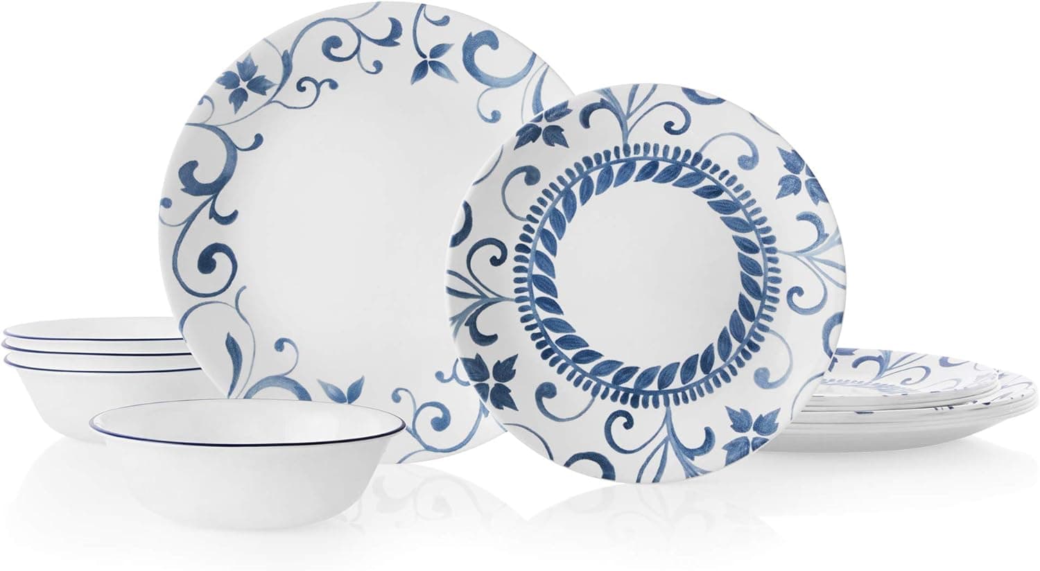 Corelle Artemis 12-Piece Chip-Resistant Glass Dinnerware Set, Service for 4