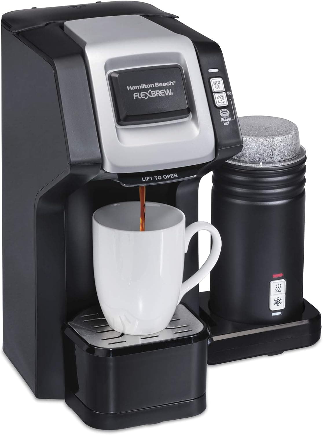 Hamilton Beach FlexBrew Single-Serve Coffee Maker with Milk Frother (49949)