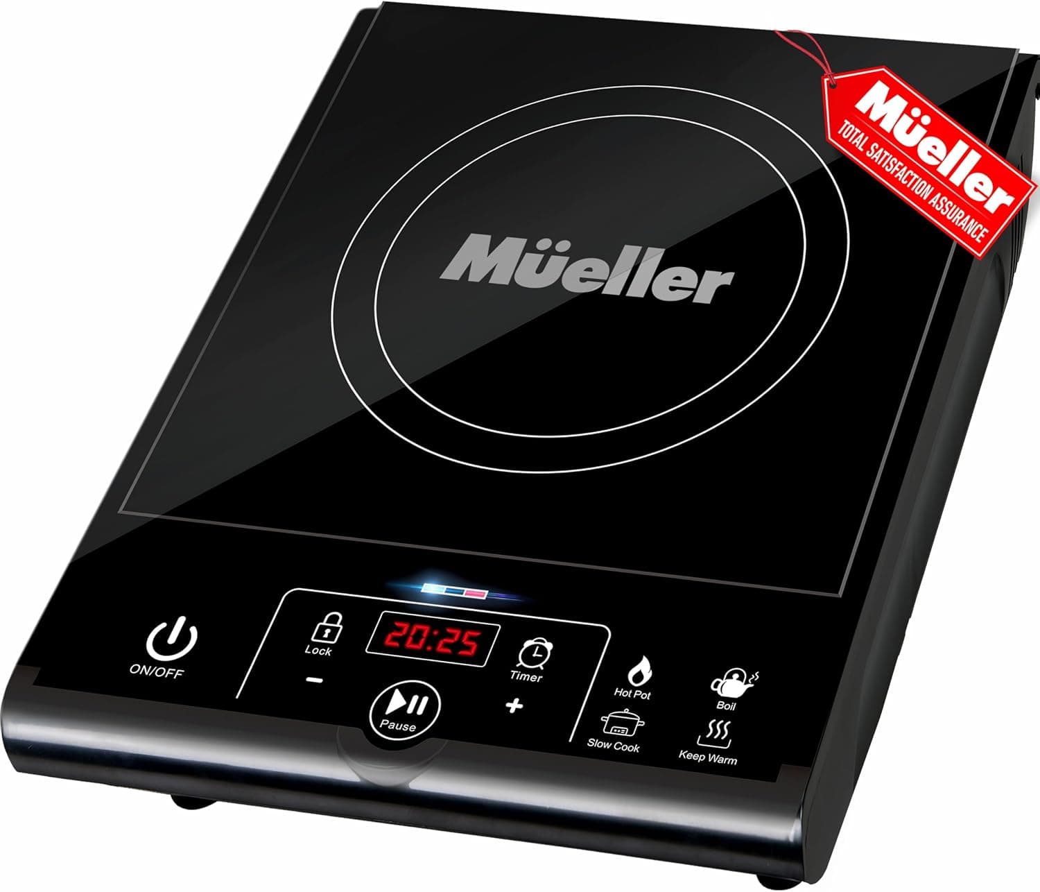 Mueller RapidTherm Portable Induction Cooktop, 1800W Single Burner Hot Plate