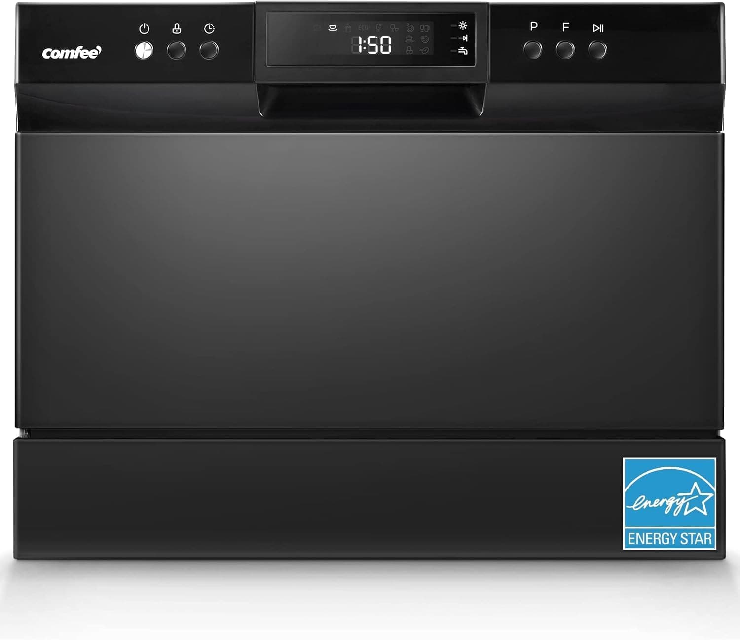 COMFEE' Countertop Dishwasher, Energy Star Portable Dishwasher, 6 Place Settings & 8 Washing Pr