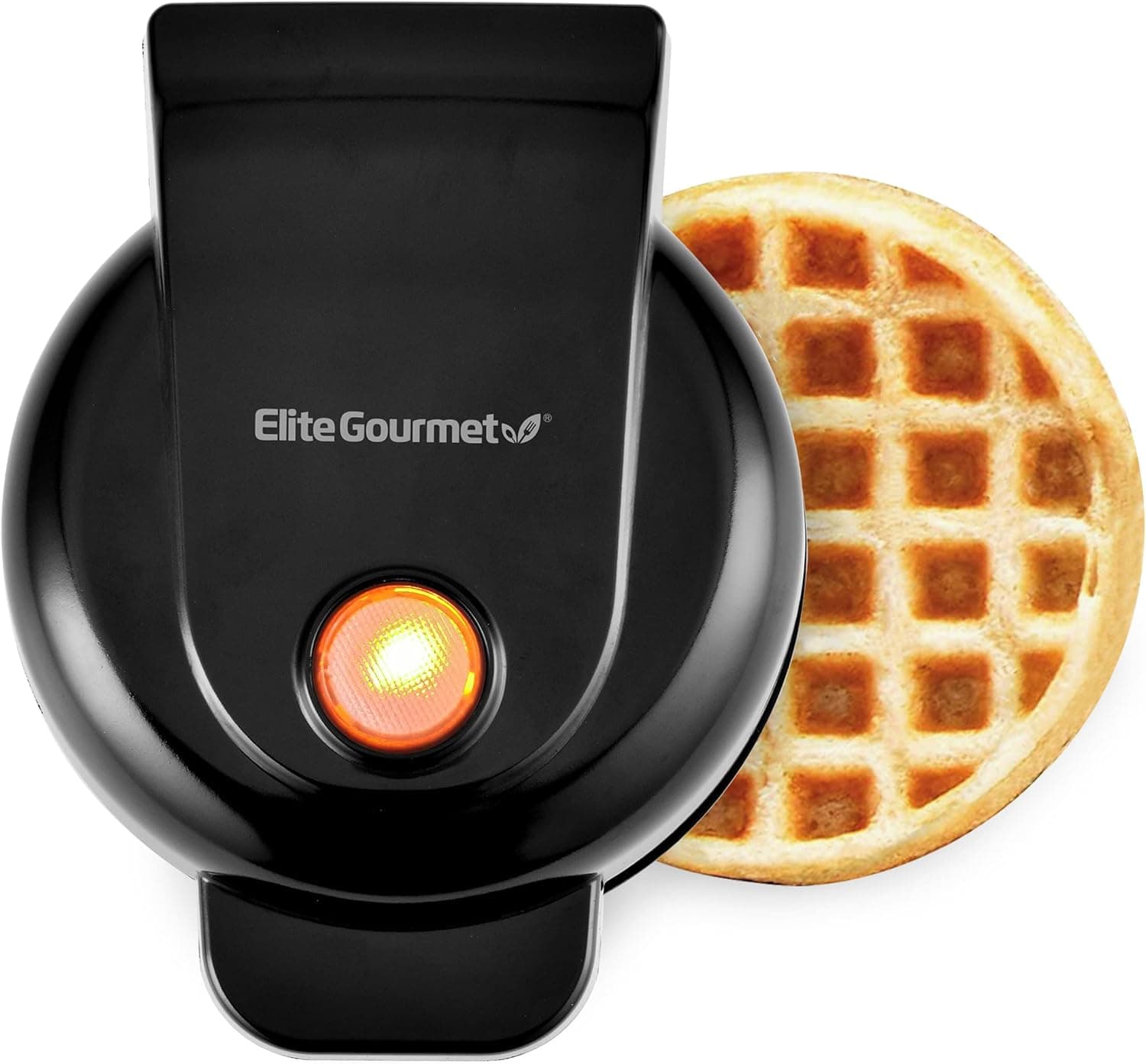 Elite Gourmet EWM013B Electric Nonstick Mini Waffle Maker, 5-inch (Black)