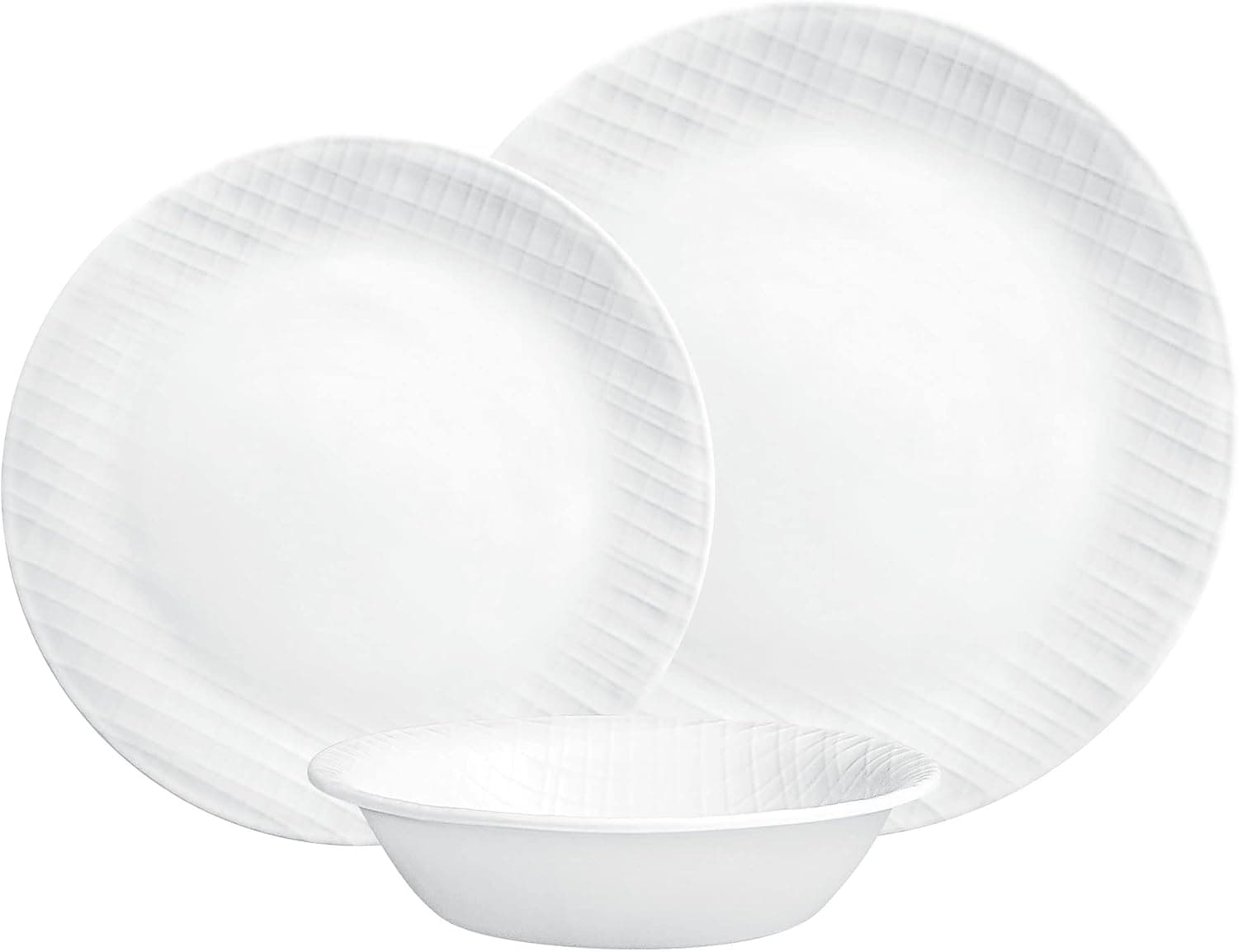 Corelle Linen Weave 12-Piece Dinnerware Set, Service for 4