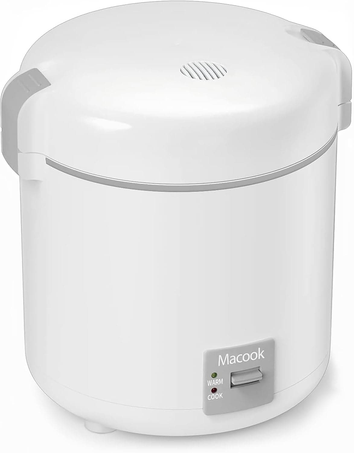 Rice Cooker Small 1-1.5 Cups Uncooked, Mini Rice Cooker with Removable Nonstick Pot, White