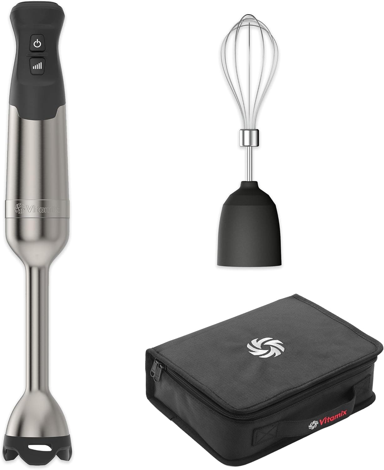 Vitamix 5-Speed Immersion Blender 3-Piece Bundle with Whisk Attachment and Storage Case, 625-Wa