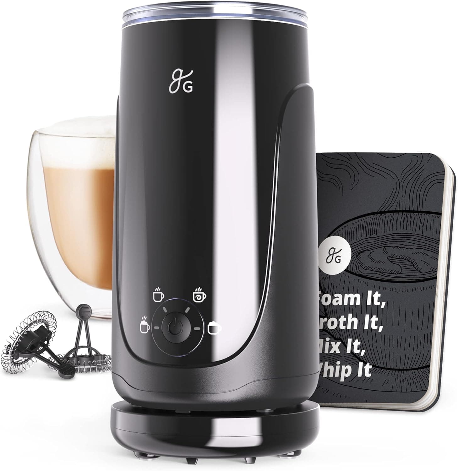 Greater Goods Instant Milk Frother and Steamer, 4 Modes