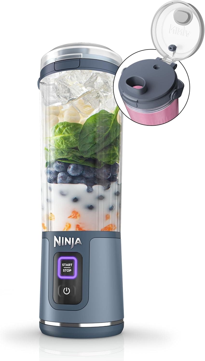 Ninja BC151NV Blast Portable Blender, Cordless, 18oz Vessel, USB-C Rechargeable, Denim Blue
