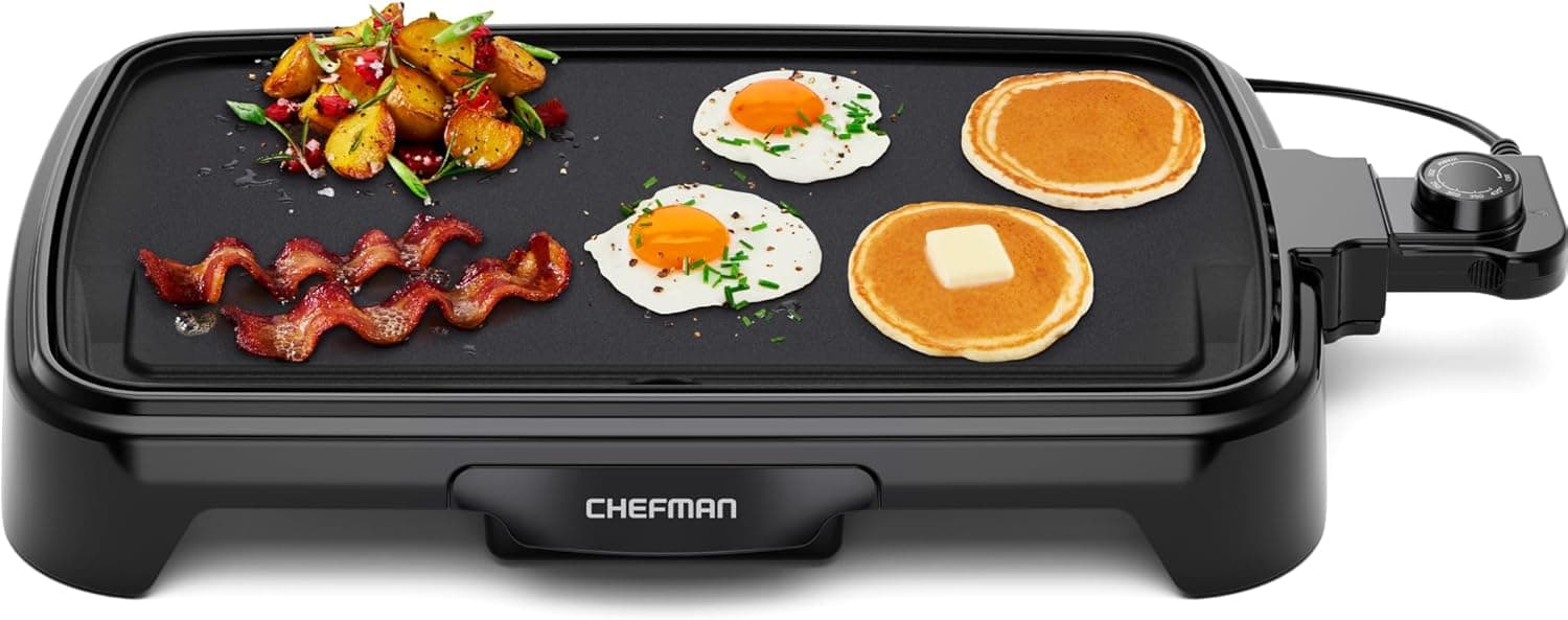 Chefman Electric Griddle with Removable Temperature Control, Flat Top Grill