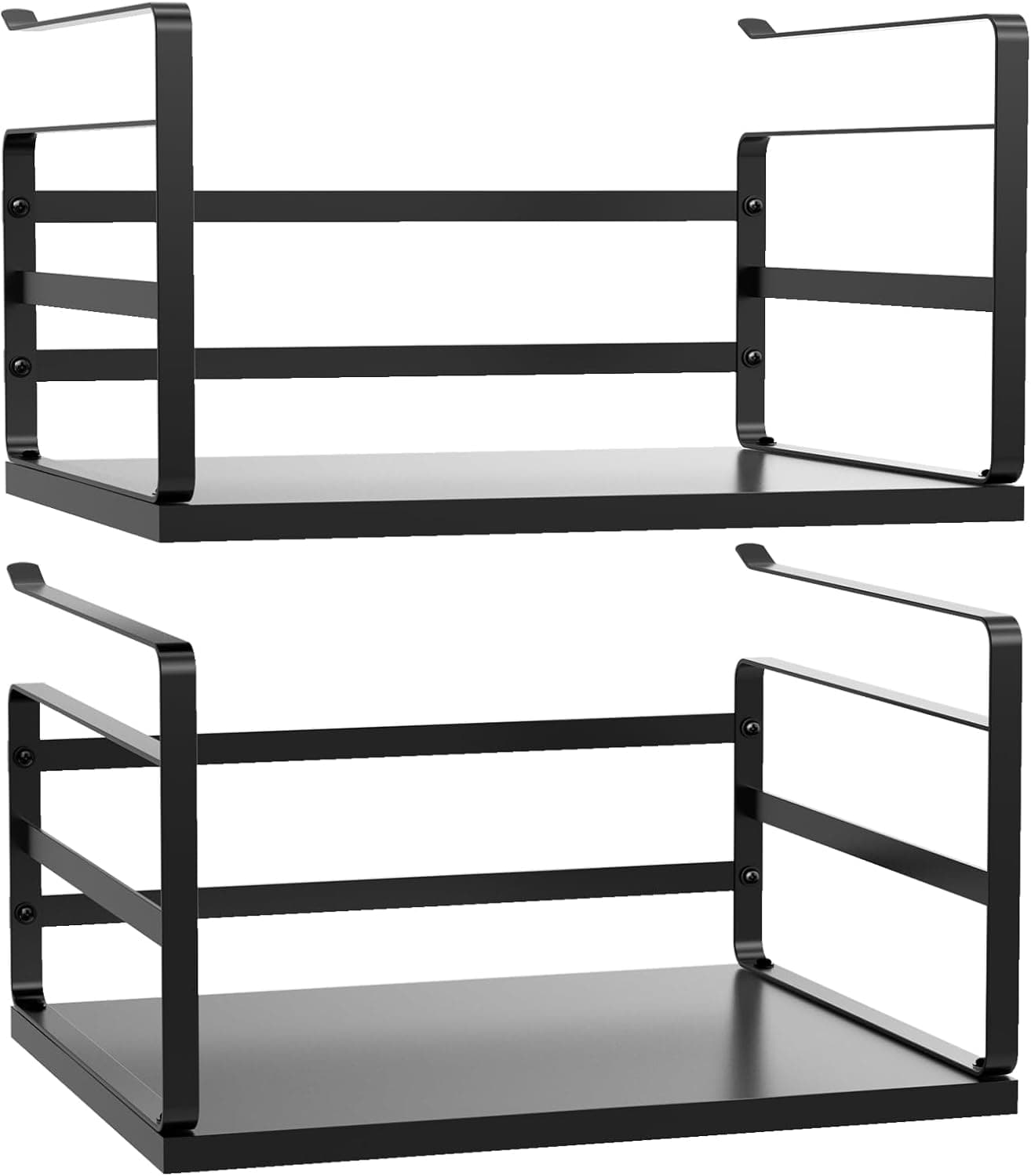PEKGRIL 2 Pack Under Shelf Basket, Black Heavy Duty Slide-in Hanging Storage Basket