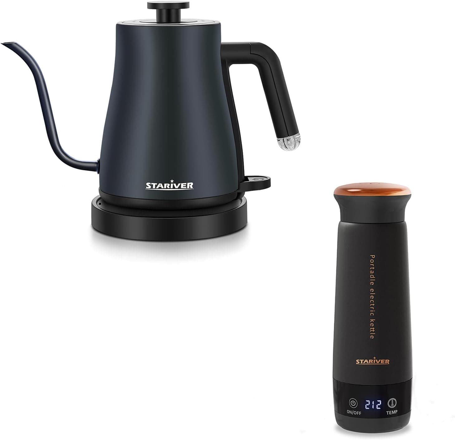 Stariver Electric Kettle Gooseneck 1.2L, BPA-Free Stainless Steel