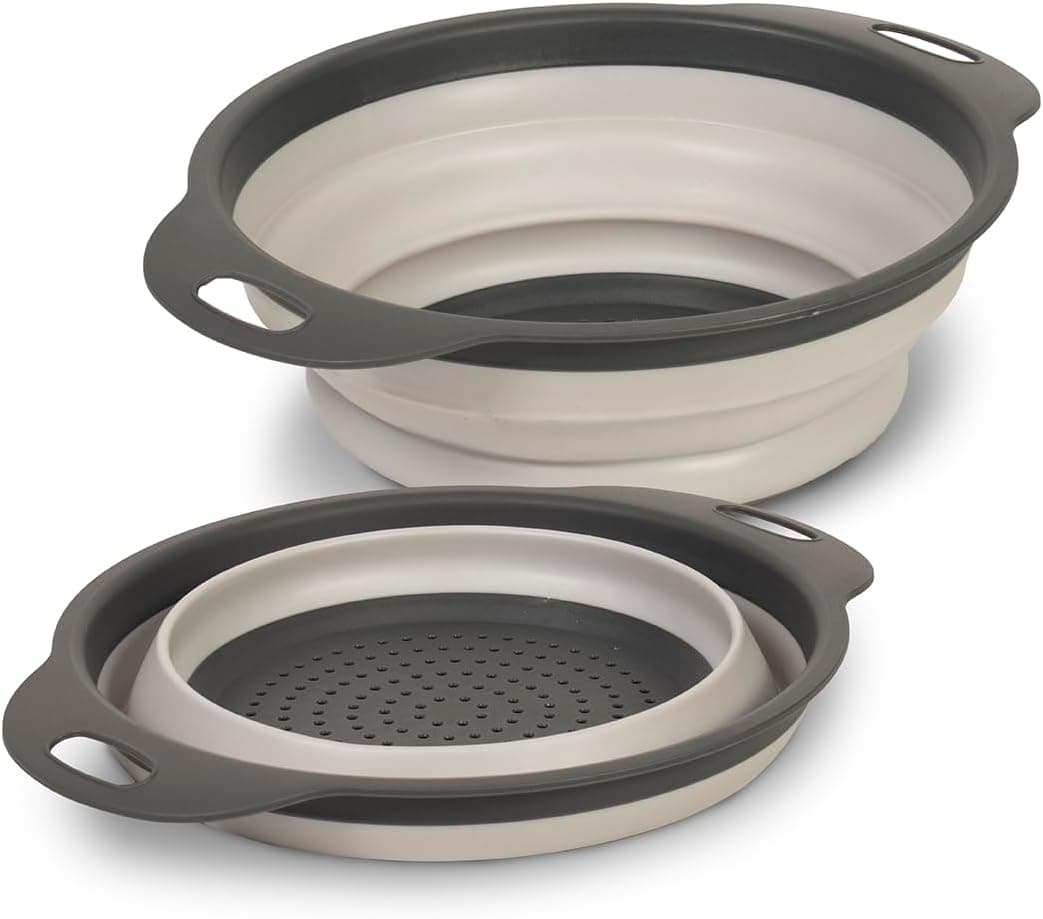 Glad Collapsible Colander Strainer 2L, Round Plastic Foldable Draining Basket for Easy Storage