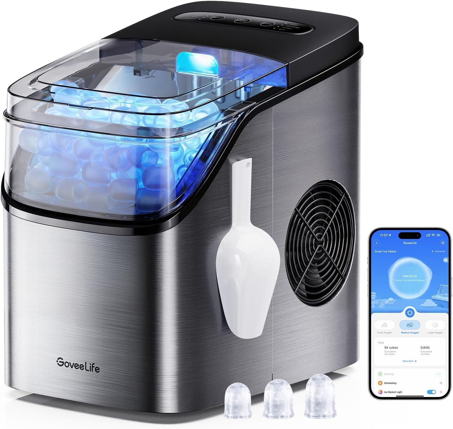 GoveeLife Smart Ice Maker Countertop, WiFi App Control, 26lbs/Day, Self-Cleaning