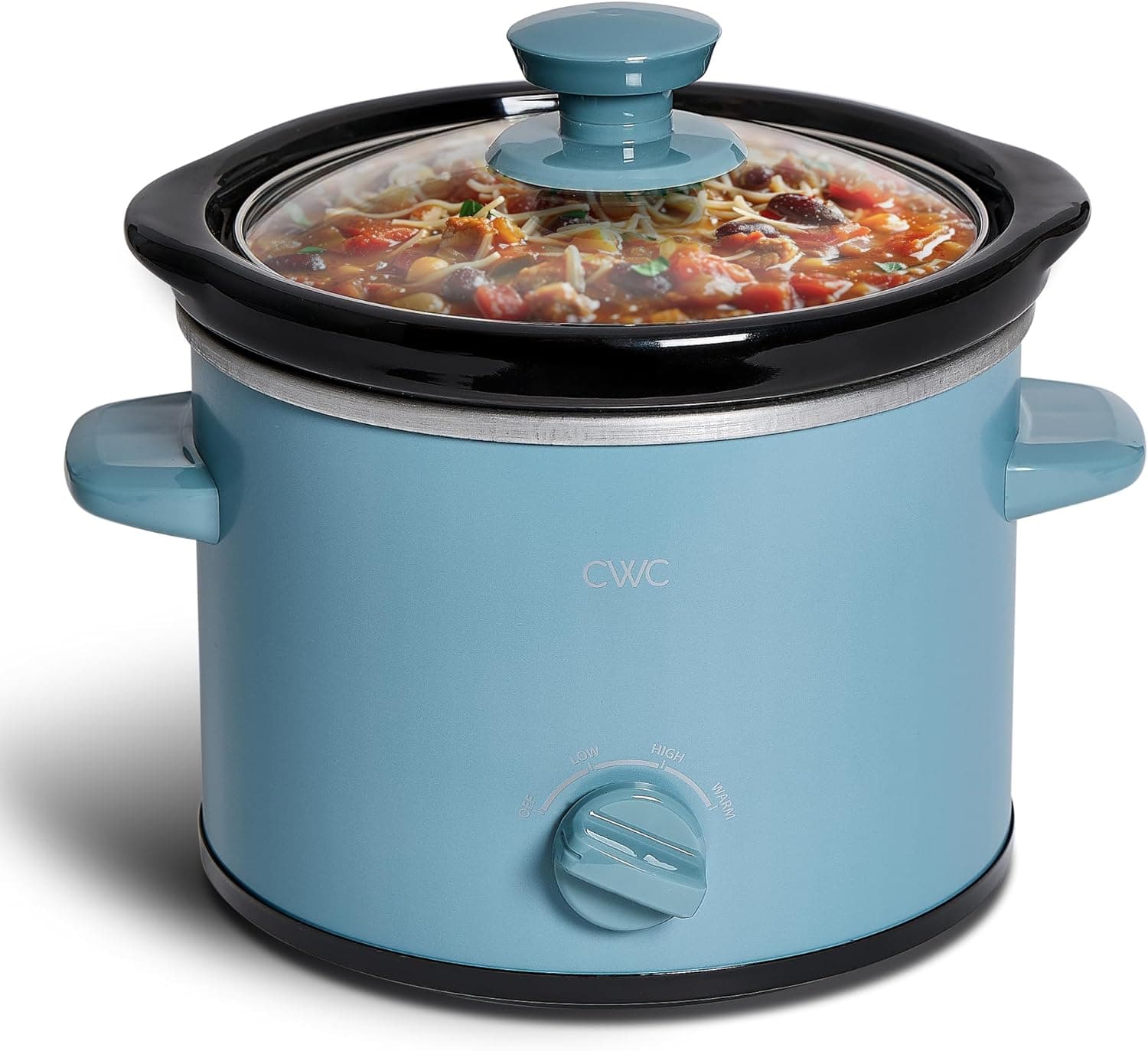 COOK WITH COLOR 2QT Mini Electric Round Slow Cooker, Removable Stoneware