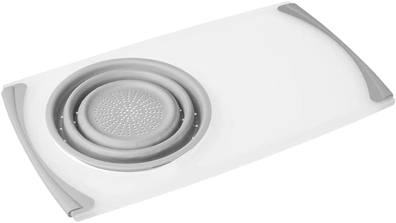 Nonslip Over-the-Sink Cutting Board with Colander, 22x12