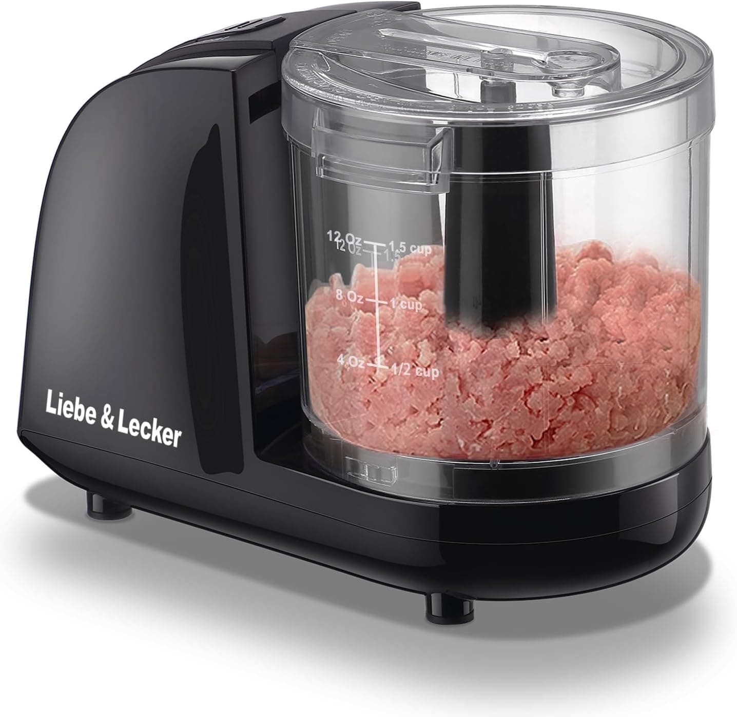 Liebe&Lecker Mini Food Processor 1.5 Cup Small Chopper Electric Mincer, Dishwasher Safe